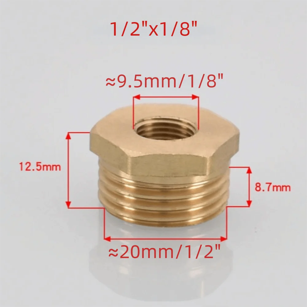 Brass Hex Bushing Reducing Coupler – 1/8 to 3/4 Pipe Fitting Brass Pipe Fitting Nixie 1-2-x1-8-