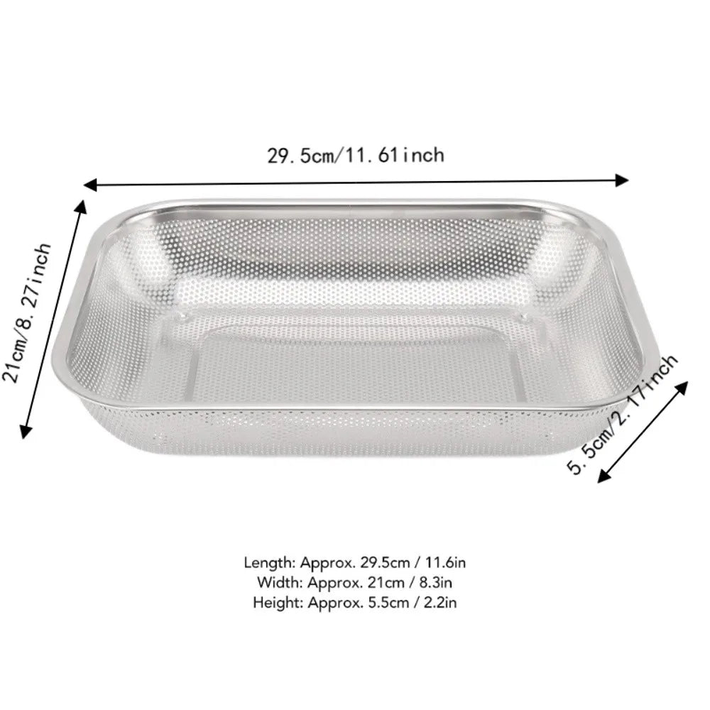 Stainless Steel Rectangular Strainer Basket | Fine Mesh Colander Mesh Colander Strainer Nixie