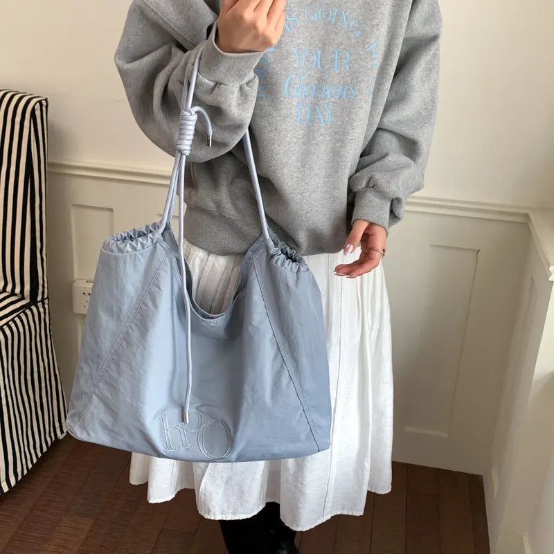 Korean Canvas Tote Bag – Large Women's Commuter Shoulder Bag Canvas Tote Bag Nixie