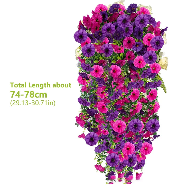 Artificial Morning Glory Wall Hanging Faux Flower Vine Decor Artificial Flower Vine Nixie