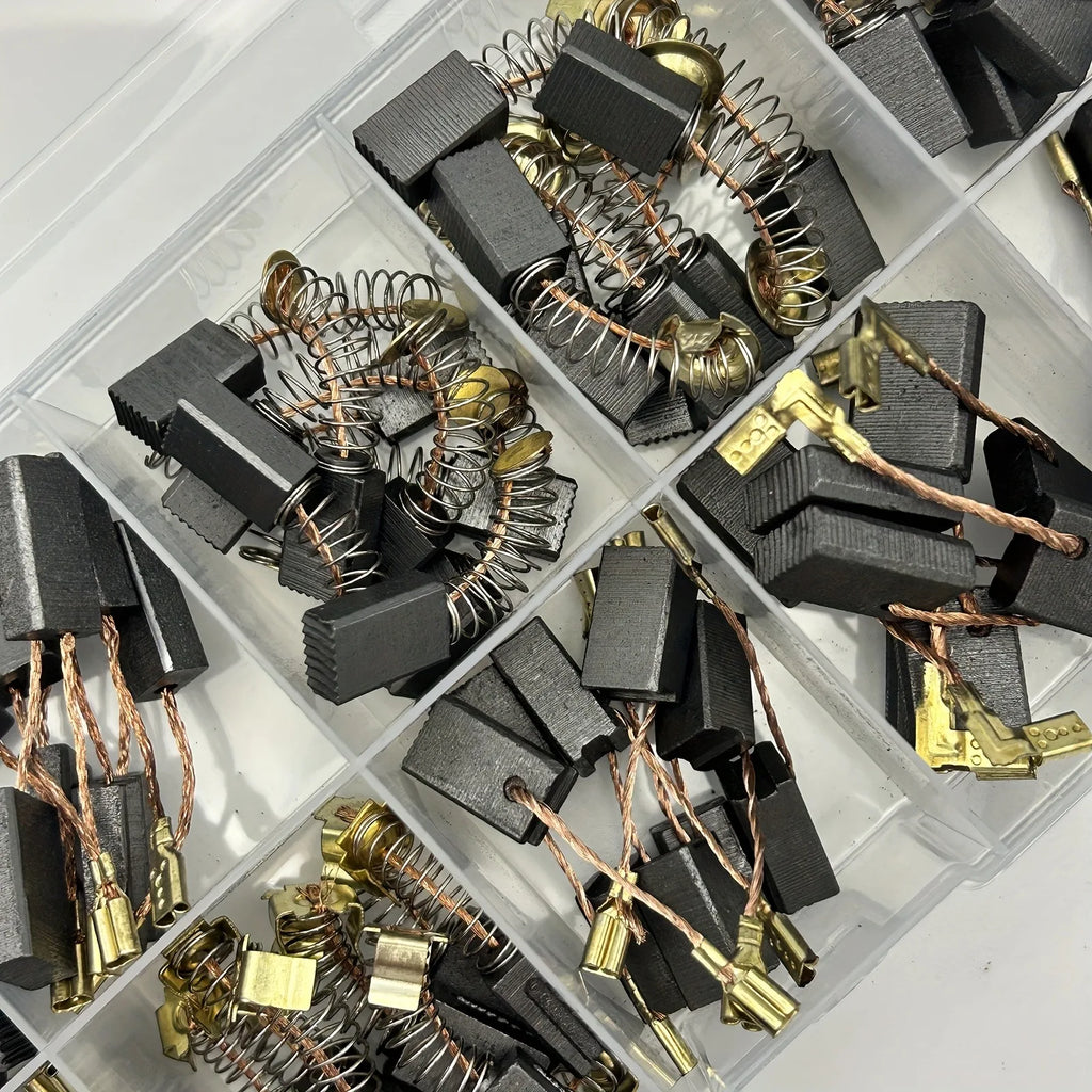 50pcs Heavy-Duty Carbon Brushes with Metal Bases – Motor Repair Kit Motor Repair Parts Nixie