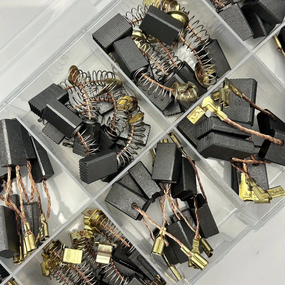 50pcs Heavy-Duty Carbon Brushes with Metal Bases – Motor Repair Kit Motor Repair Parts Nixie