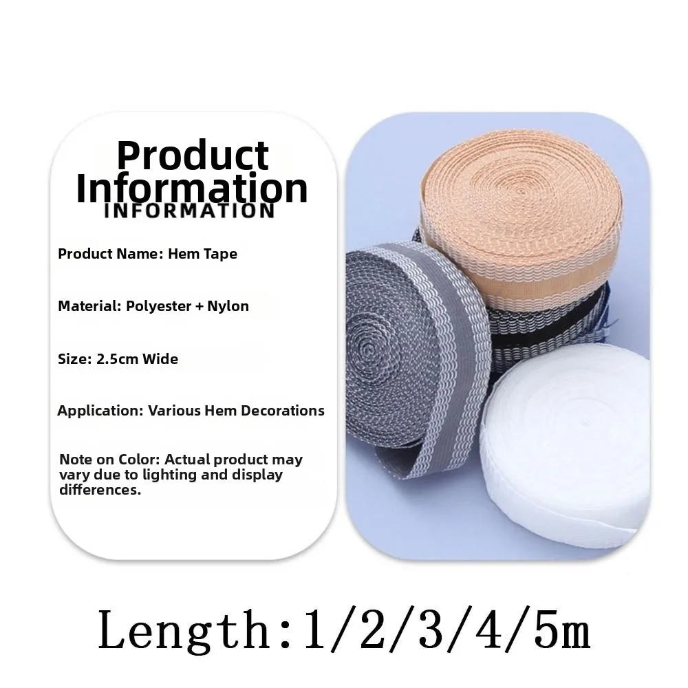Iron-On Hem Tape Self-Adhesive Washable Fabric Fusing Tape 1–5m