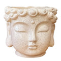 Buddha Head Flower Pot Planter – Zen Sculpture Home Decor Decorative Planter Nixie Beige