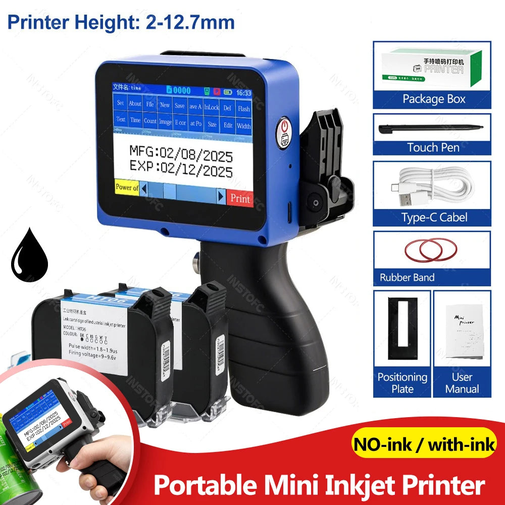 Mini Portable Inkjet Printer 600DPI – Date & Batch Code Machine
