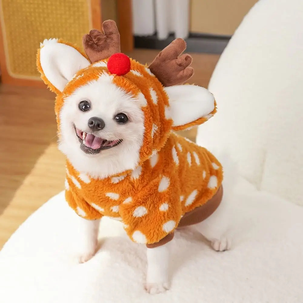 Elk Christmas Pet Vest – Warm Holiday Outfit for Cats & Dogs Pet Holiday Apparel Nixie