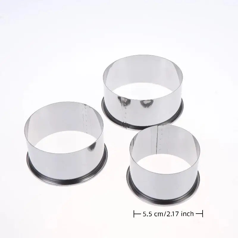 3-Piece Stainless Steel Round Cookie & Dumpling Cutter Set Cookie Cutter Set Nixie Round 5.5cm 3pcs