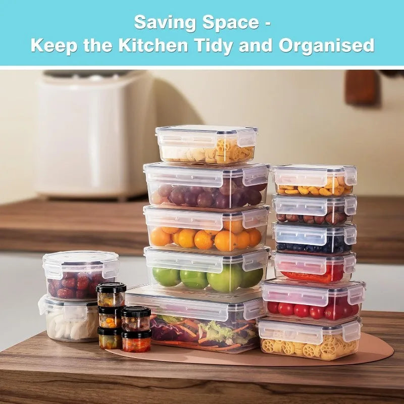 4-Piece Clear Food Storage Containers with Snap Lids Food Storage Containers Nixie
