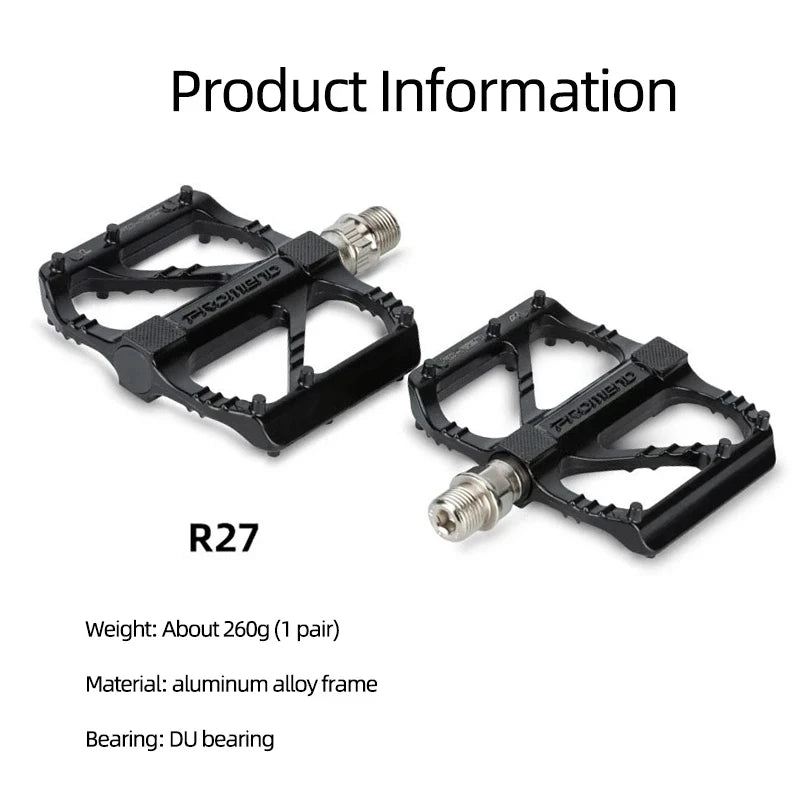 PROMEND Ultralight Flat Bike Pedals R27 M29 DU Bearing MTB BMX Flat Bike Pedals Nixie