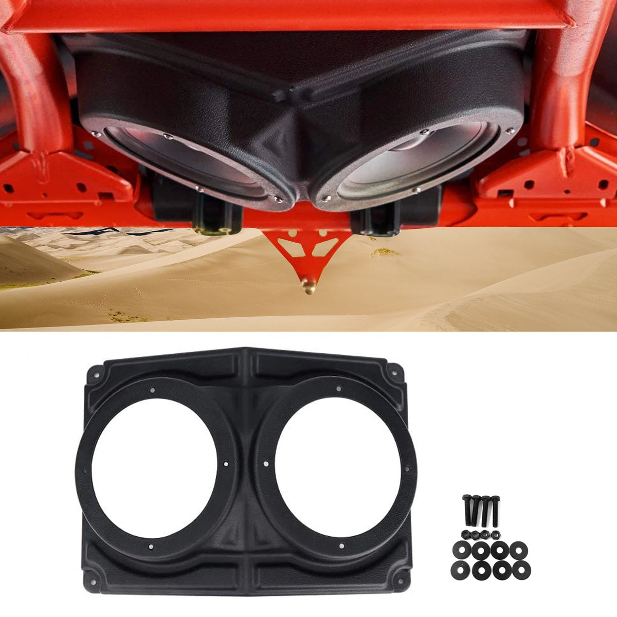 KEMIMOTO 6.5" UTV Overhead Speaker Pod Enclosure IP67 UTV Speaker Enclosure Nixie