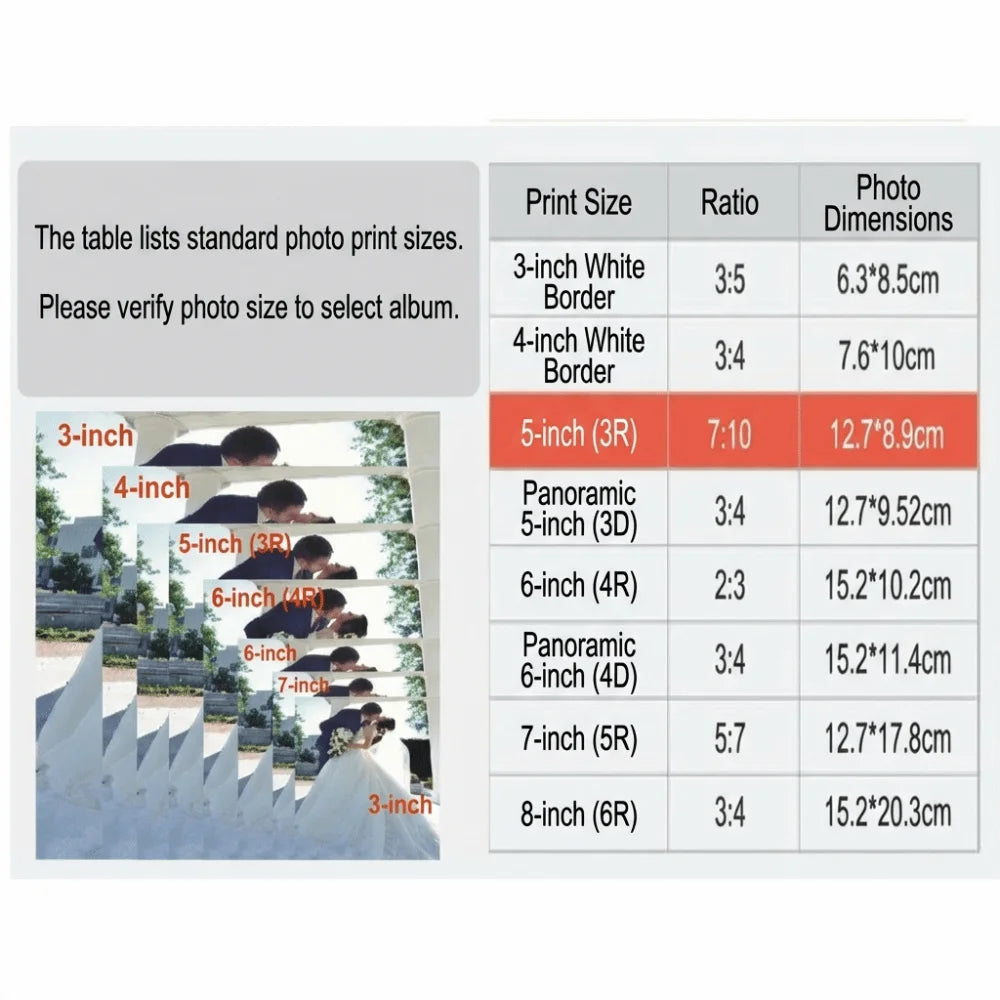 6-Inch 200-Pocket Slip-In Photo Album | Large Capacity Scrapbook Slip-In Photo Album Nixie