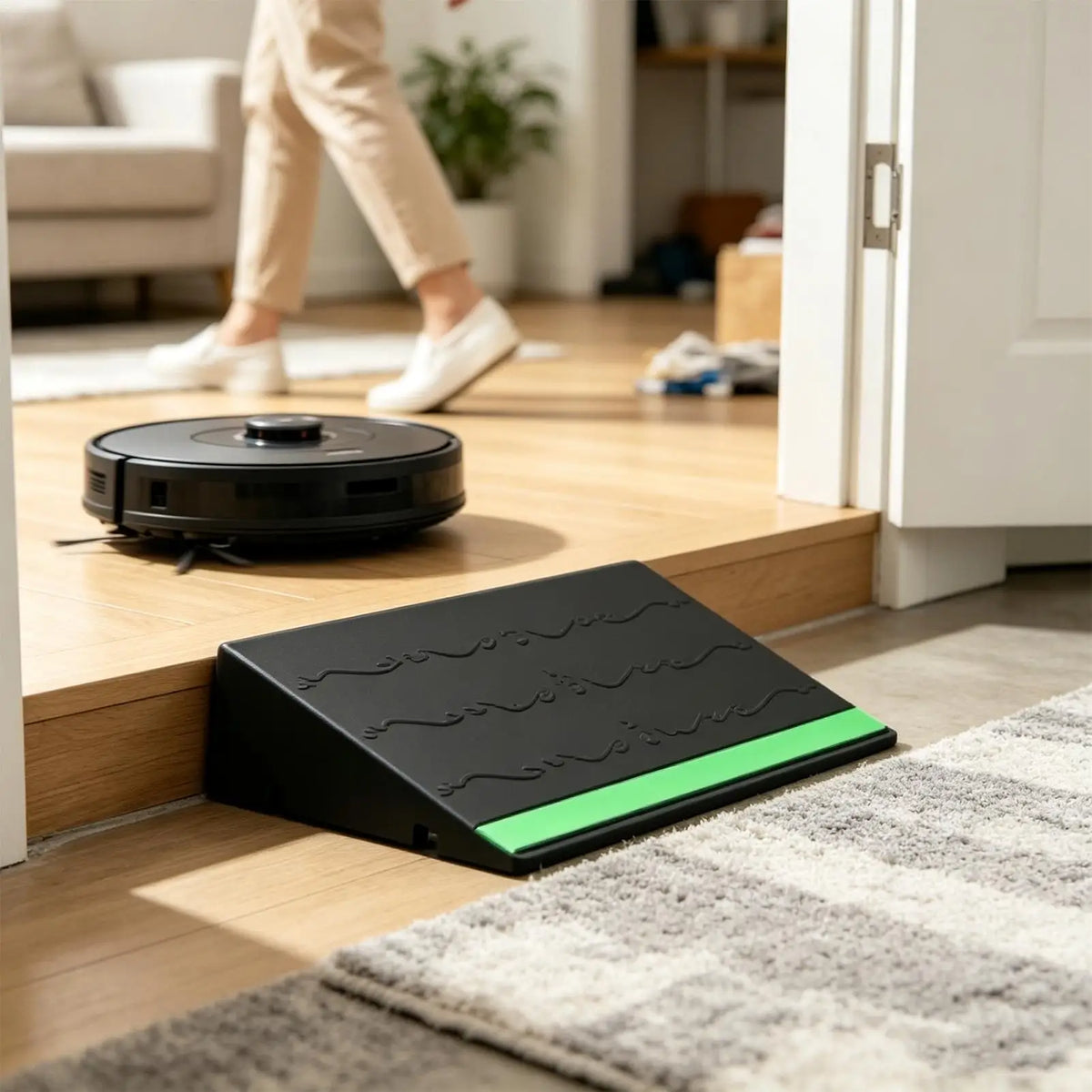 Indoor Threshold Ramp with Glow Strip & Anti-Slip Mat Threshold Ramp Nixie