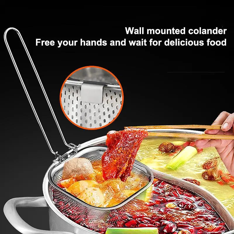 Stainless Steel Hot Pot Skimmer Noodle Strainer Fry Basket Kitchen Strainer Basket Nixie