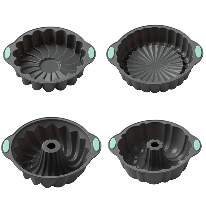 Round Silicone Cake Mold 3D Spiral Nonstick Baking Pan Silicone Cake Mold Nixie
