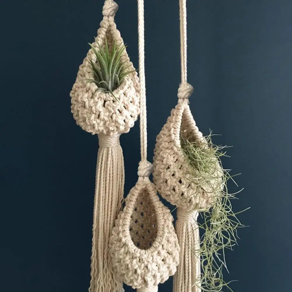 Macrame Hanging Basket | Handmade Cotton Plant Hanger