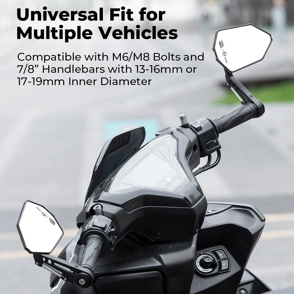 360° Bar End Mirrors Universal 7/8" Motorcycle Scooter ATV Mirrors Bar End Mirrors Nixie