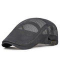 Men's Mesh Beret Flat Cap – Breathable Adjustable Sun Hat