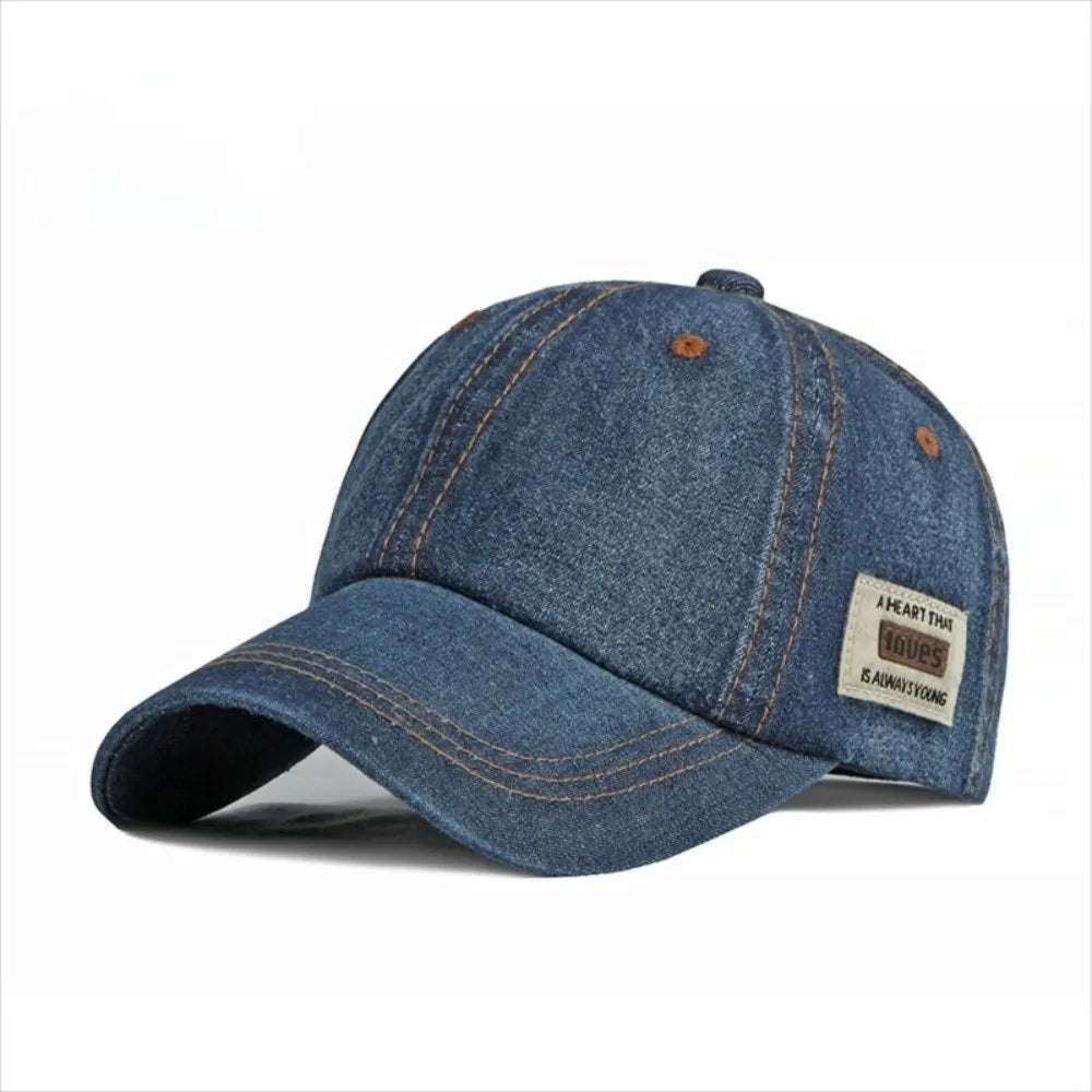 Blue Denim Baseball Cap Washed Vintage Snapback Hat Unisex Baseball Cap Nixie