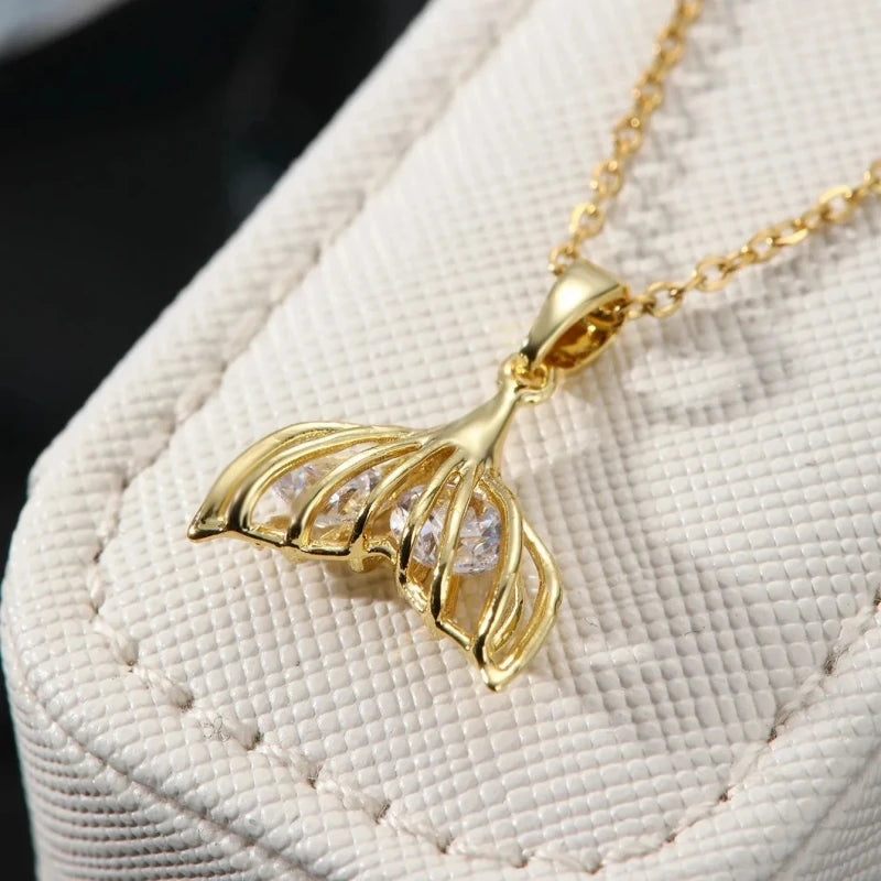 Luxury Ocean Pendant Necklace for Women – Gold Plated Pendant Necklace Nixie XL1783-179