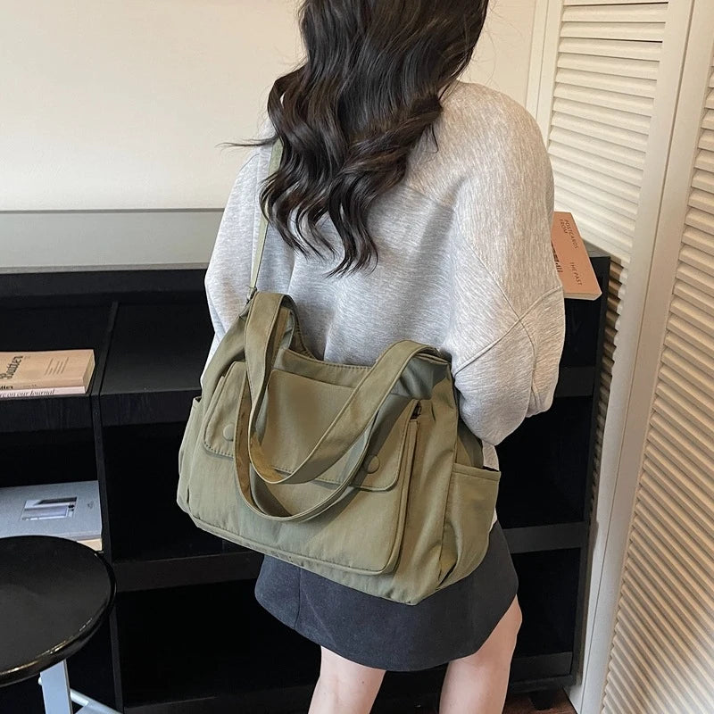 Korean Women's Large Crossbody Tote Shoulder Bag | Polyester Crossbody Shoulder Bag Nixie