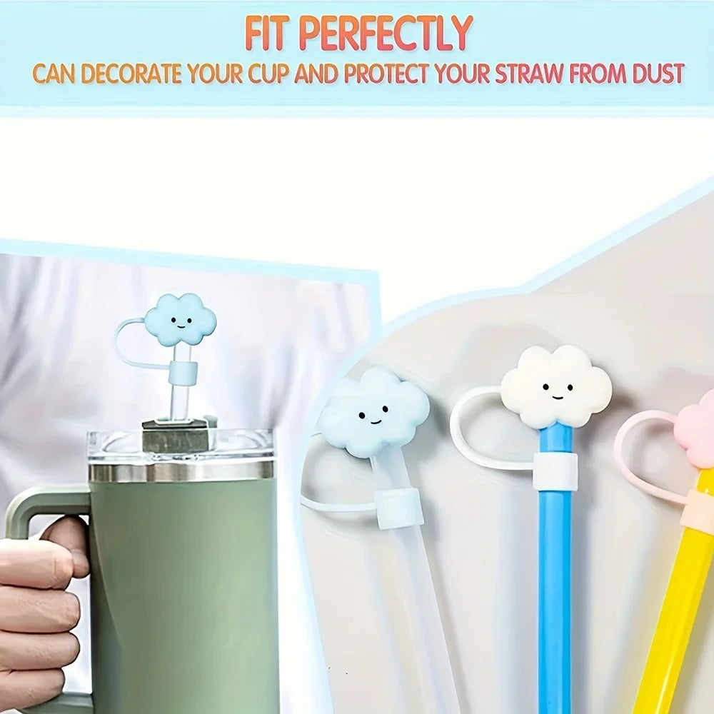 2pcs Kawaii Silicone Straw Tip Covers for Stanley 30 & 40oz