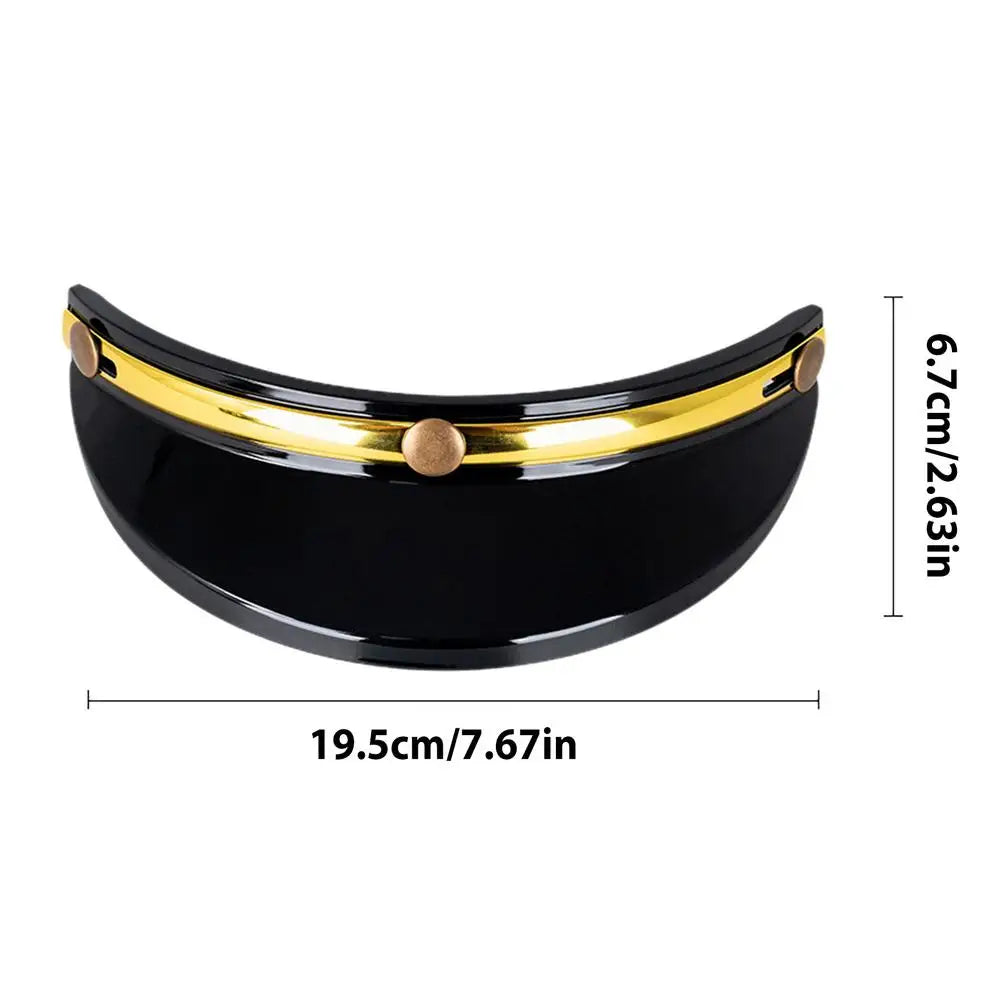 Vintage Half Helmet Visor Universal Sun Shield 3-Clip Design