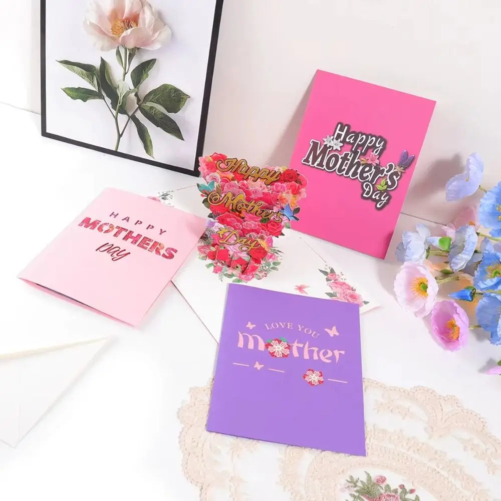 3D Pop-Up Mother's Day Card – Floral Writable Greeting Card Pop-Up Greeting Card Nixie