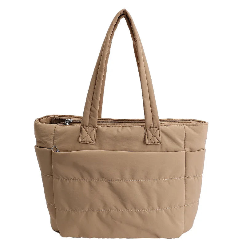 Women's Large Flannel Tote Shoulder & Crossbody Bag | Nixie Women's Tote Bag Nixie Khaki