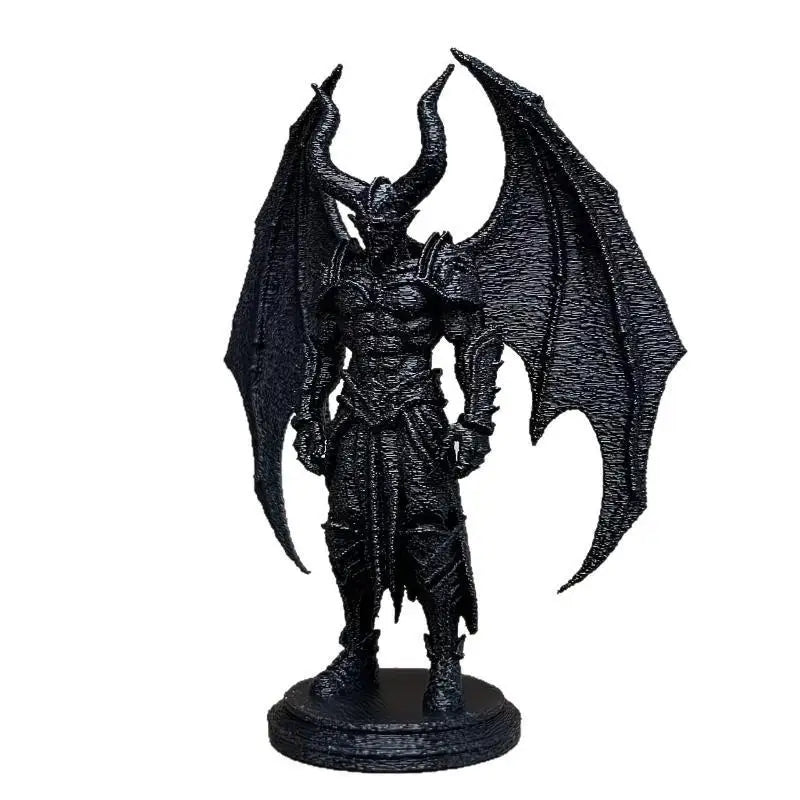 3D Printed Demon Warrior Figurine | Gothic Winged Devil Statue Decorative Figurine Nixie