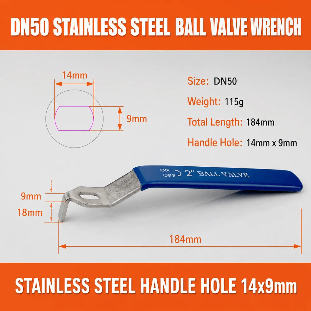 Stainless Steel Ball Valve Lever Handle DN15–DN50 | 6 Sizes Valve Lever Handle Nixie 2-
