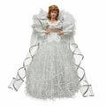 30cm Angel Christmas Tree Topper with Wings | White Gold Silver