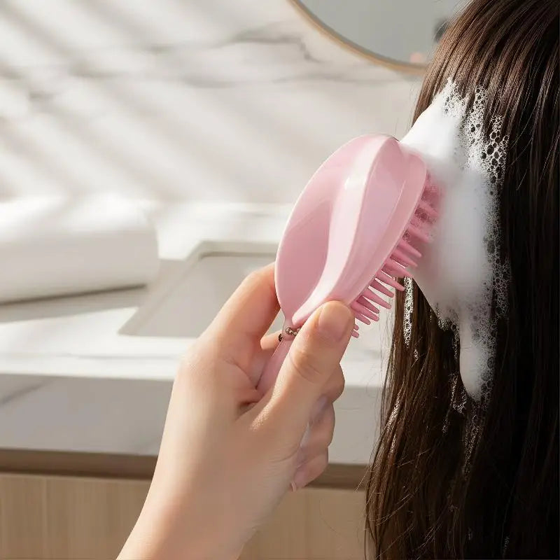 Silicone Scalp Massage Brush – Dry & Wet Hair Wash Comb