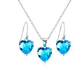 Vintage Heart CZ Necklace & Earrings Jewelry Set for Women Jewelry Set Nixie 45cm sky blue