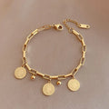 Gold Hip Hop Wide Cross Chain Bracelet with Pendant Chain Link Bracelet Nixie Golden
