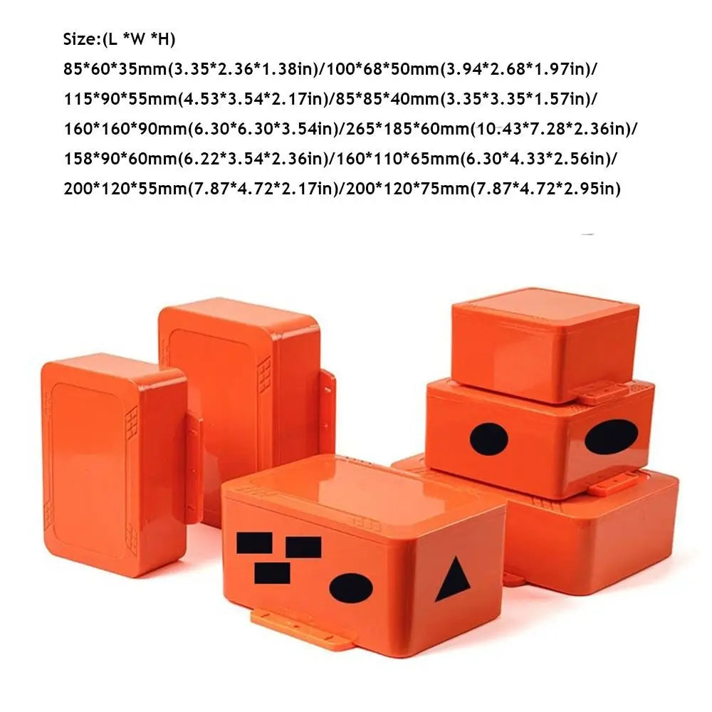 IP67 Waterproof ABS Junction Box – Orange Enclosure, 10 Sizes Waterproof Enclosure Box Nixie