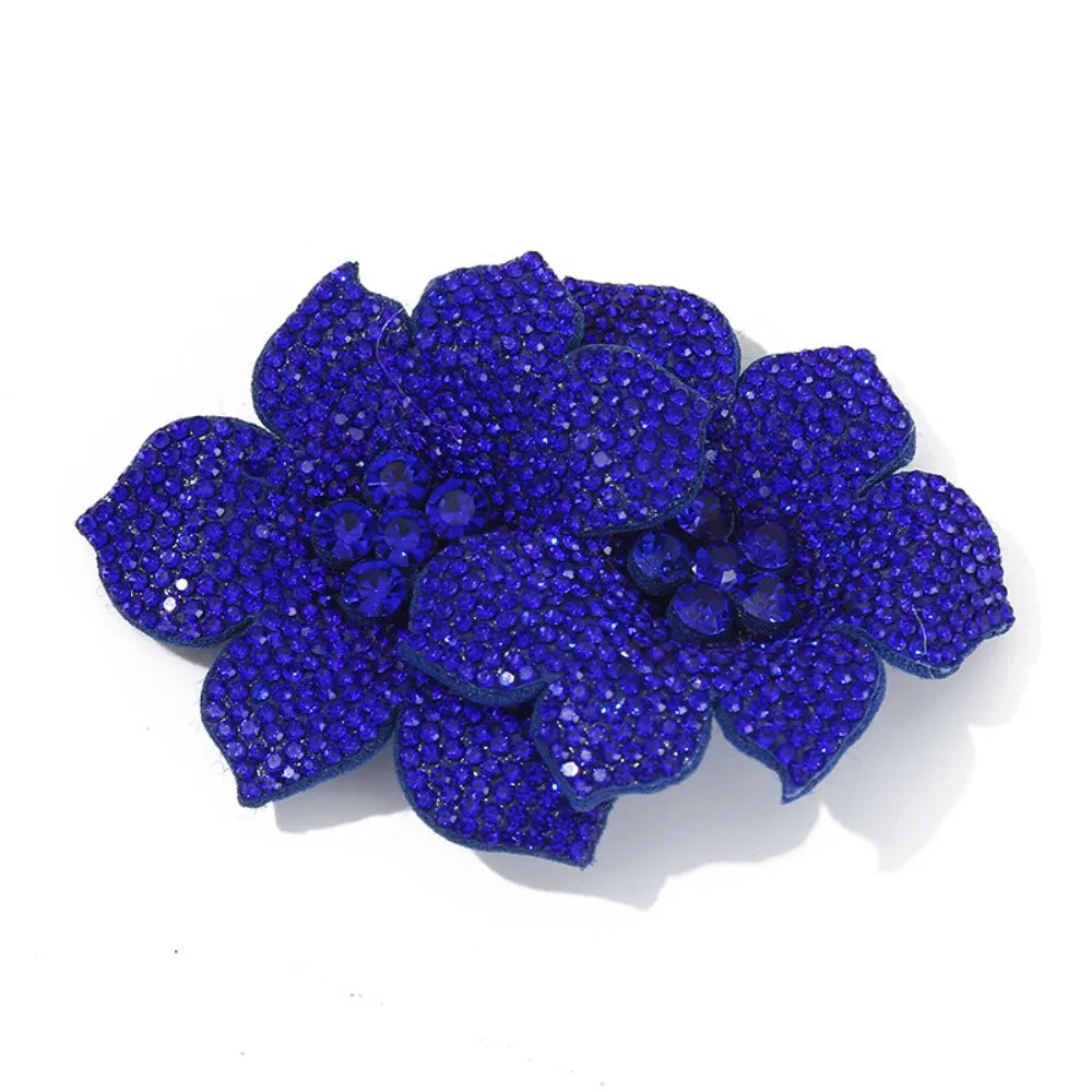 3D Camellia Rhinestone Flower Patch – Sparkling Brooch Appliqué