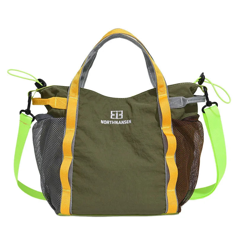 Korean Color-Block Canvas Shoulder Bag | Unisex Travel Tote Canvas Shoulder Bag Nixie