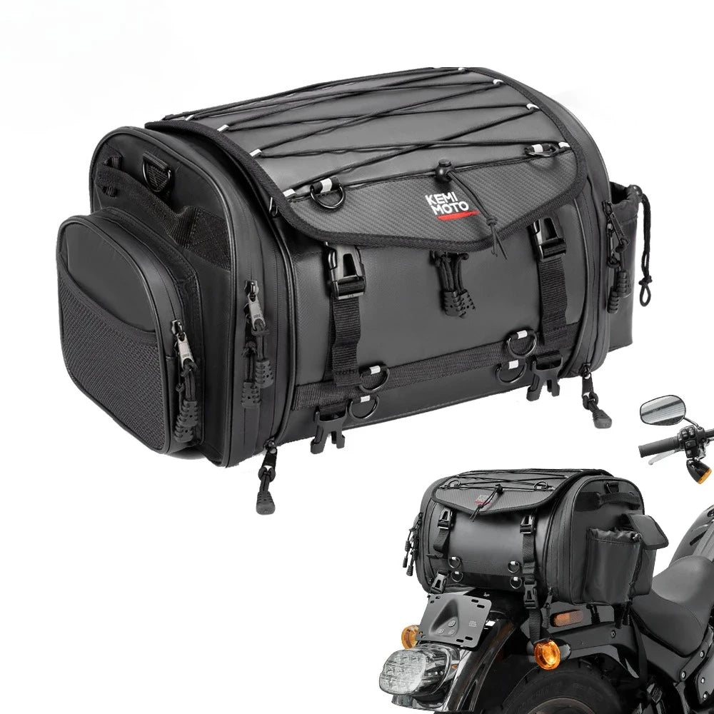 KEMITOUR Expandable Motorcycle Tail Bag – Waterproof PVC Pannier Motorcycle Tail Bag Nixie