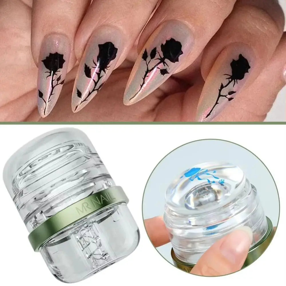Silicone Jelly Capsule Nail Art Stamper | Telescopic Transfer Tool Nail Art Stamper Nixie