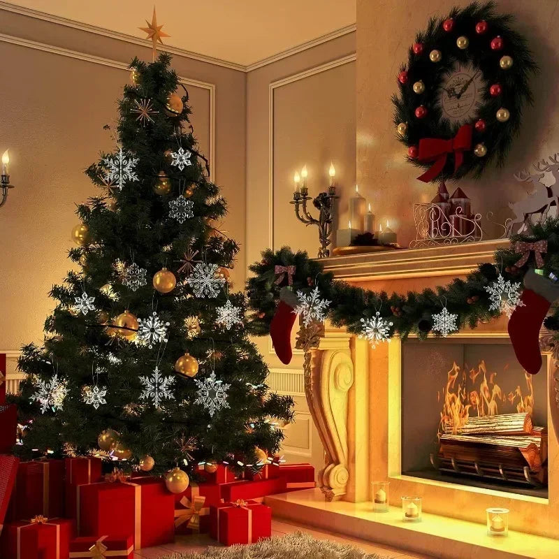 Christmas Snowflake Ornaments Transparent Acrylic Hanging Décor Christmas Ornaments Nixie