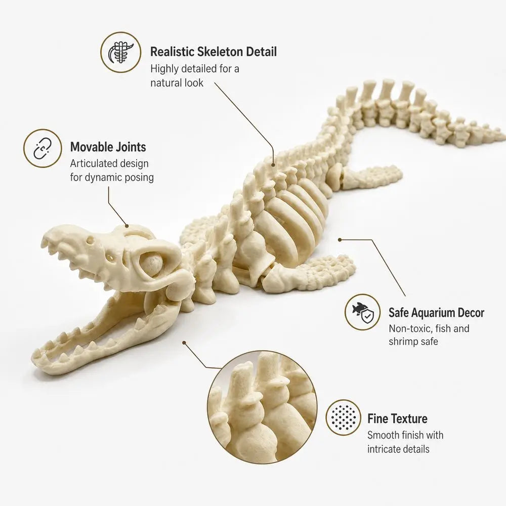 3D Printed Mosasaurus Skeleton Model – Movable Joints 20–28cm