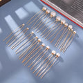 18pcs Gold Pearl Hairpins Set – Hanfu Ancient Costume Styling Hair Accessories Set Nixie 18 piece set
