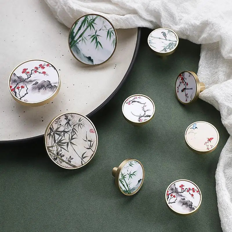 Chinese Ink Painting Zinc Alloy Cabinet Drawer Knob – Single Hole Cabinet Drawer Knob Nixie