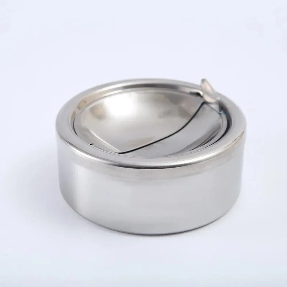 Windproof Ashtray with Lid – Stainless Steel Portable Home Ashtray