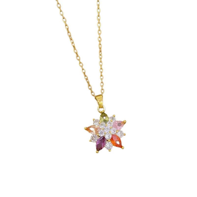 Women's Minimalist Flower Pendant Choker Necklace – Gold Pendant Choker Necklace Nixie