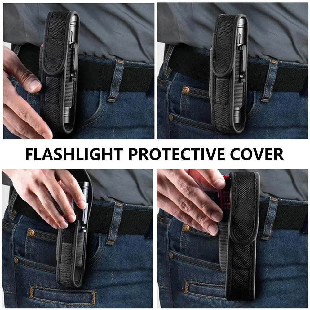 Nylon Flashlight Pouch – Adjustable Belt Holster Holder Flashlight Belt Pouch Nixie