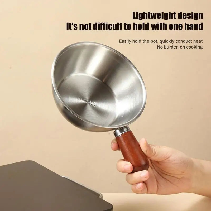Mini Stainless Steel Saucepan with Wooden Handle | Kitchen Mini Saucepan Nixie