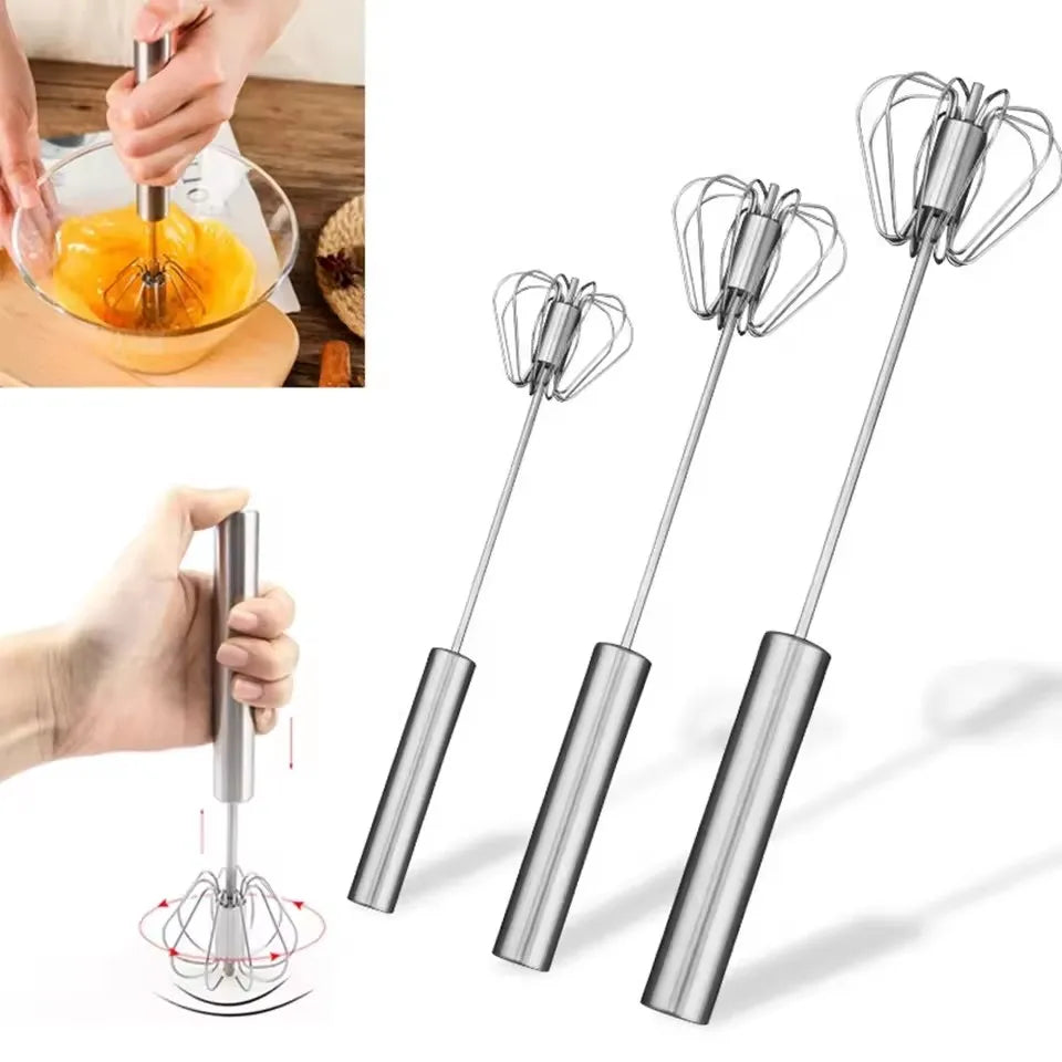 Semi-Automatic Stainless Steel Egg Beater Hand Mixer Whisk Hand Mixer Whisk Nixie