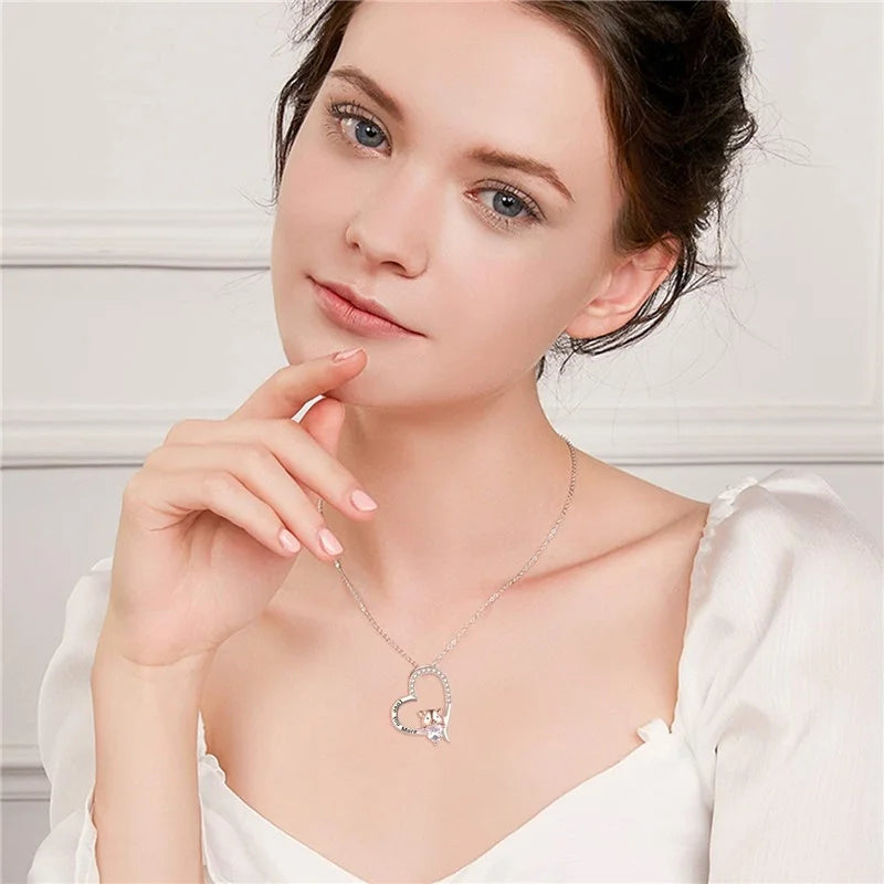 Silver Pig Heart Pendant Necklace – Cute Fashion Jewelry Gift Pendant Necklace Nixie