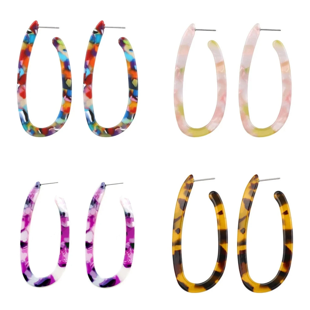 Women's U-Shaped Acetate Drop Earrings – Elegant Fashion Jewelry Drop Earrings Nixie